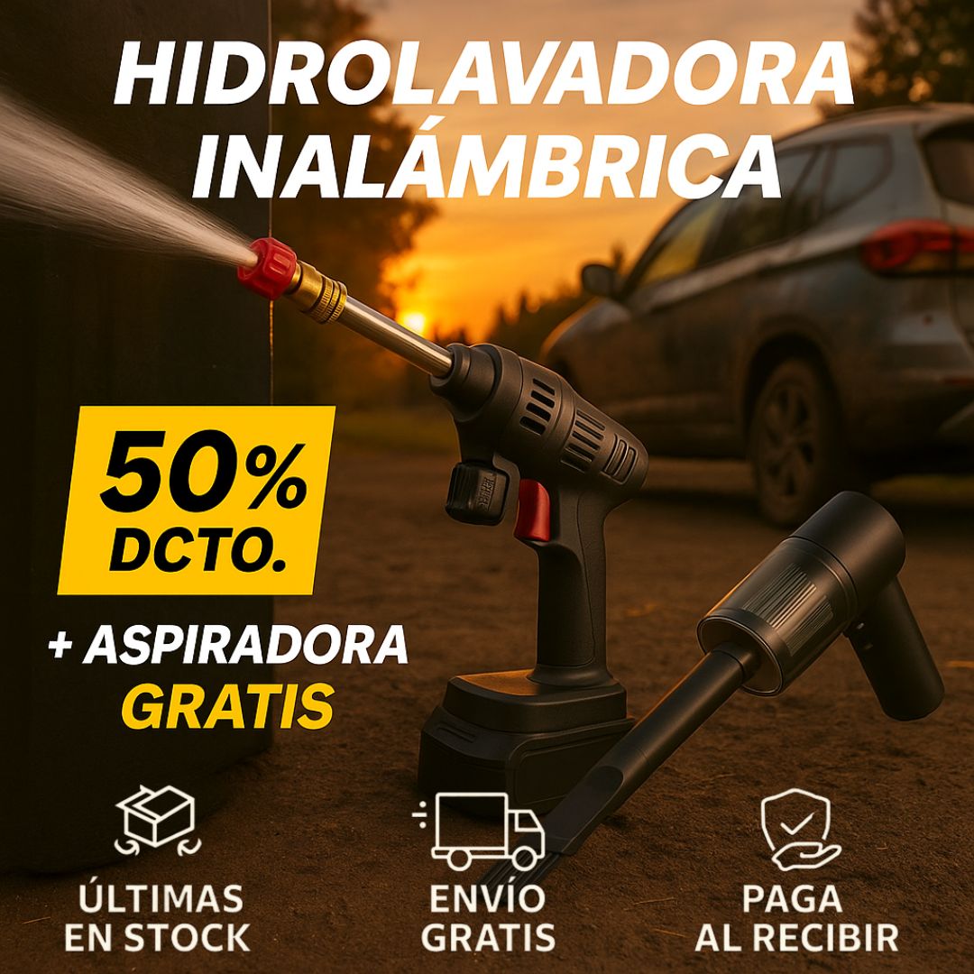 Hidrolavadora Portátil + Mini Aspiradora GRATIS