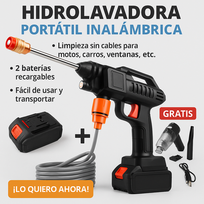 Hidrolavadora Portátil + Mini Aspiradora GRATIS